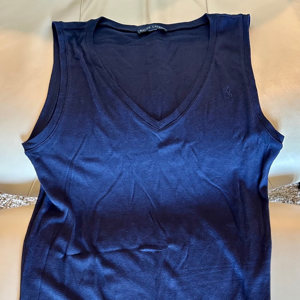 Ralph Lauren Navy Blue Sleeveless Tee, size L